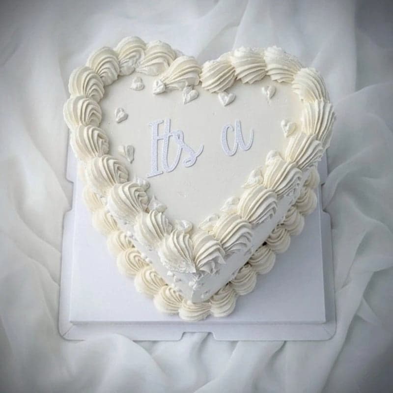 Elegant Vintage Heart Cake Baby Shower & Gender Reveal by SugarblissNmore