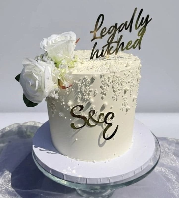 Pearl Cascade Luxury Wedding & Civil Ceremony Cake by SugarblissNmore
